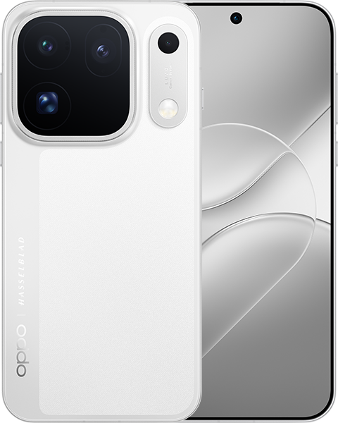 OPPO Find X10 Pro Max color blanco, vista trasera y frontal